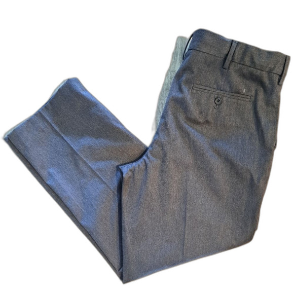 Lands' End Traditional Fit Straight Leg Gray Slacks Trousers Pants Uniform sz 34 - Picture 4 of 5